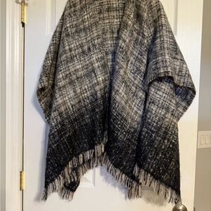 Gray & Black Poncho